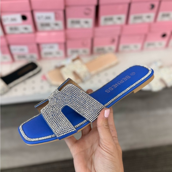 Blue Rhinestone Sandals - Picture 4 of 4